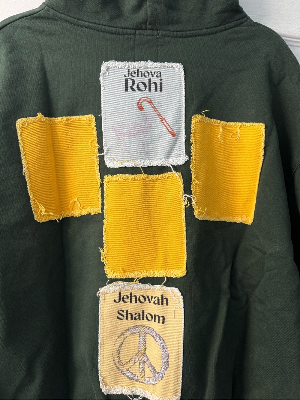 Scary But Beautiful Unisex NAMES OF GOD HOODIE in dark green - Picture 10 of 16